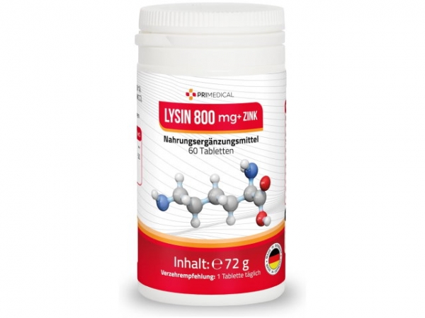 Primedical dietary supplement LYSINE 800mg 60 capsules